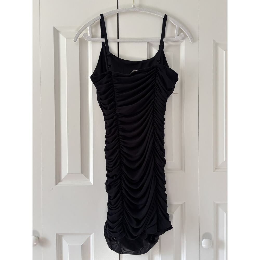 Love J Black Ruched Sleeveless Dress Medium - Picture 8 of 8